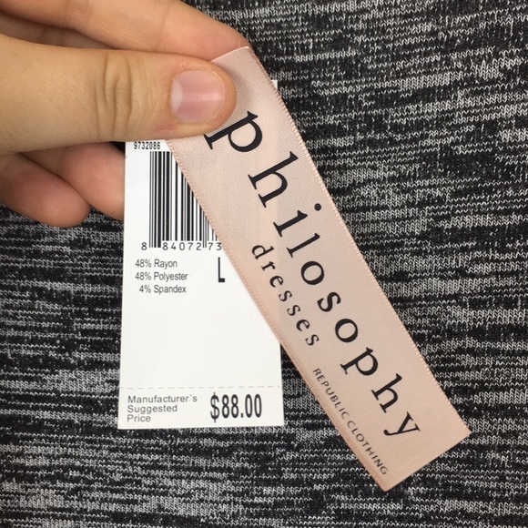 Philosophy Apparel Cold Shoulder Gray Maxi Dress Medium - Picture 3 of 7